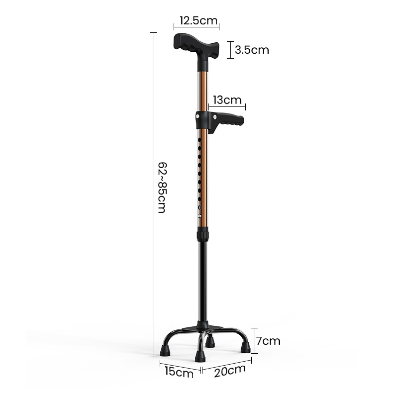 Jishide bastón para los ancianos bastón telescópico bastón para caminar de cuatro patas antideslizante bastón para los ancianos bastón de cuatro esquinas para los ancianos bastón