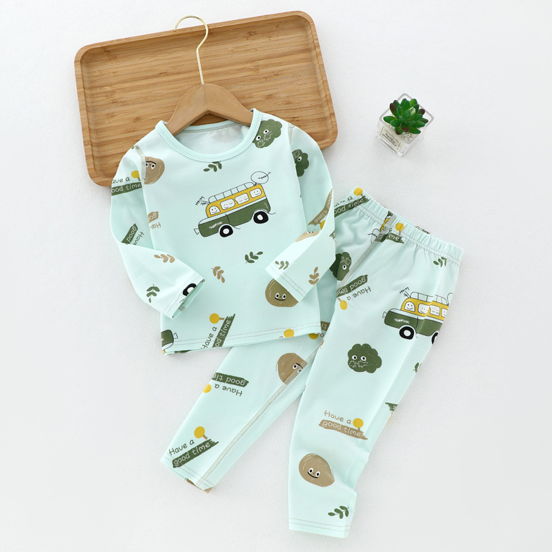 Ropa interior de lycra primavera y otoño nuevo 95 Algodón puro sin hueso Ropa de otoño para niños pantalones largos tocando fondo pijamas para niños traje de desgaste para el hogar
