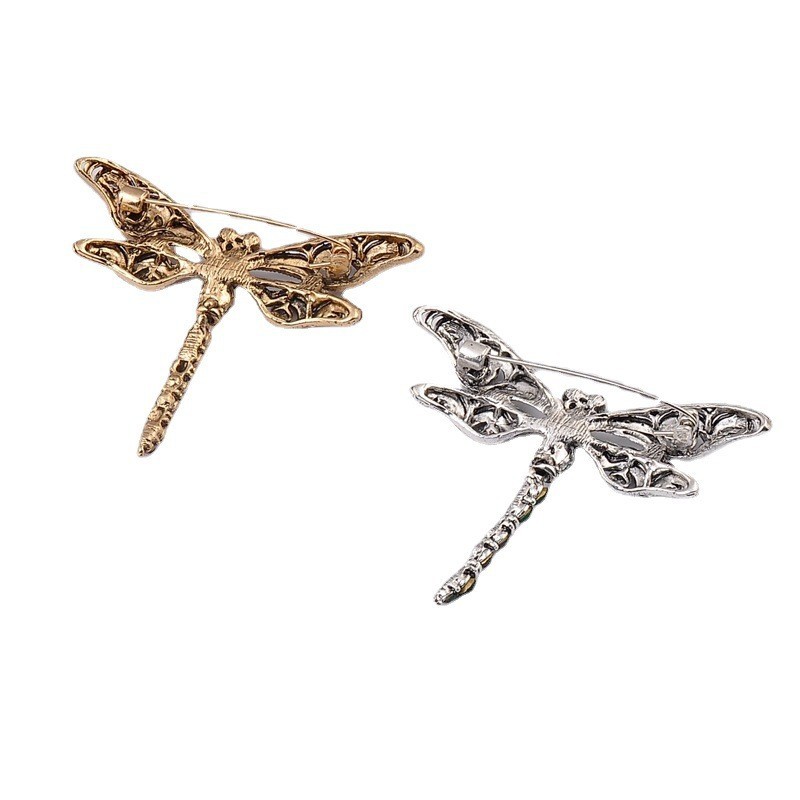 Retro Dragonfly Alloy Inlay Rhinestones Women's Brooches display picture 1