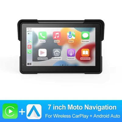 7inch Portable Motorcycle Navigator Wireless CarPlay Android Connectivity 2K HD Motorcycle GPS Navigation (Naviqasiyalı ağıllı güzgülər) - 7inch-carplay-pure-screen