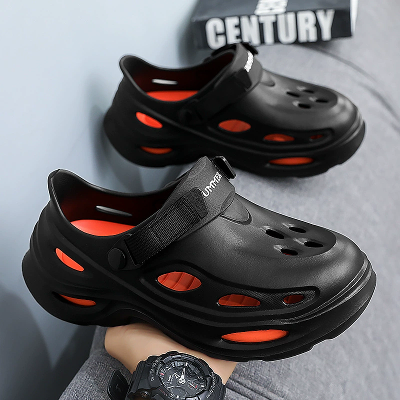 Мужские дышащие модные простые уличные пляжные нескользящие спортивные сабо из ЭВА.