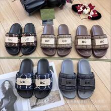 外贸G家经典款女拖鞋夏季外穿厚底鞋字母印花凉鞋刺绣休闲凉拖鞋