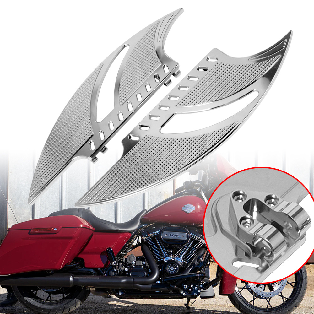 Suitable for Harley Glide Softail Modified Foot Pedals, Front and Rear Large Foot Pedals, Front Driver's and Rear Passenger's Foot Pedals, Anti-Slip