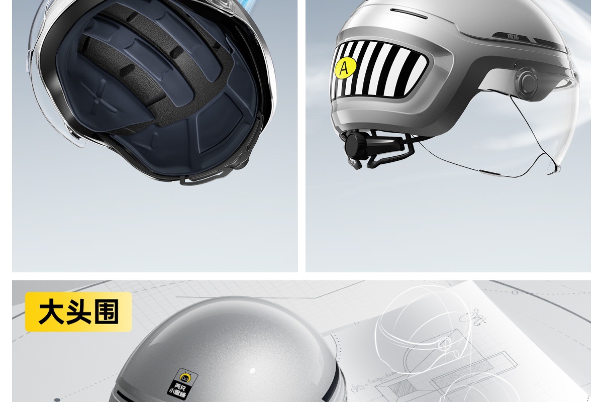 Two Little Bees 3C Certified Helmet Electric Motorcycle Men and Women Large Size Half Helmet All Year Round Safety Helmet Large Head Circumference