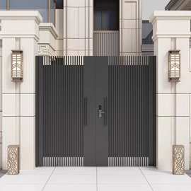 铝艺庭院大门简约现代花园门别墅院子门门电动庭院门进户门防盗门