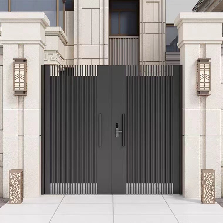 Aluminum Art Courtyard Gate, Simple Modern Garden Gate, Villa Yard Gate, Electric Courtyard Gate, Entrance Gate, Security Gate