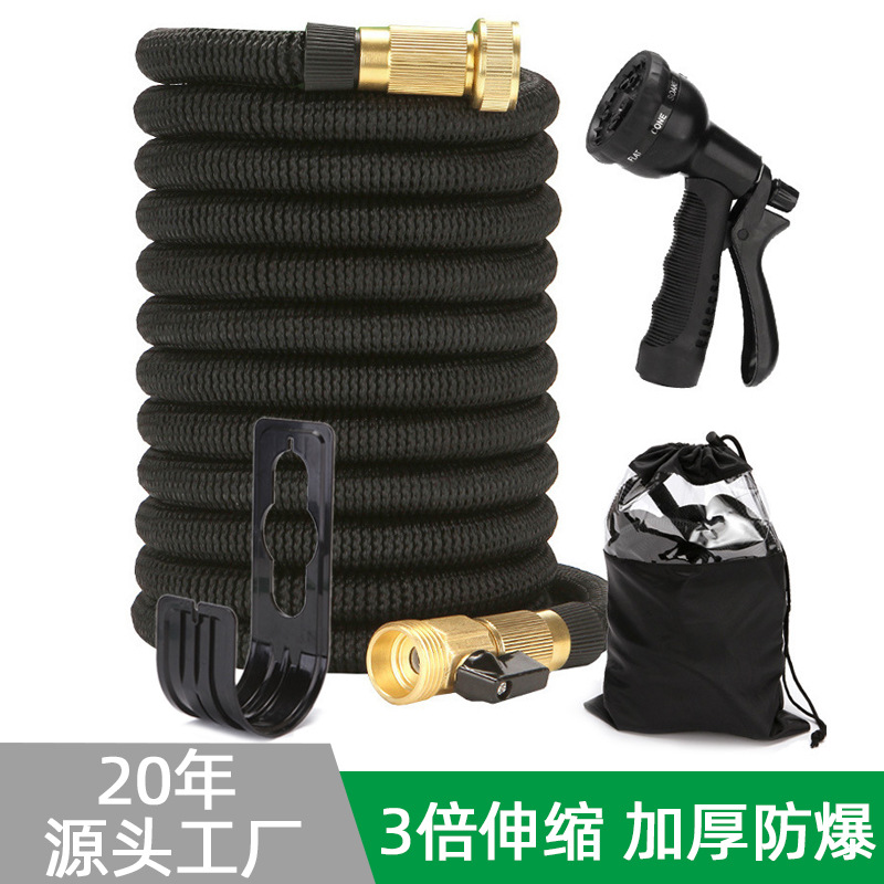 跨境专供二代花园水管魔术3倍伸缩水管家用园艺清洁洗车水枪套装