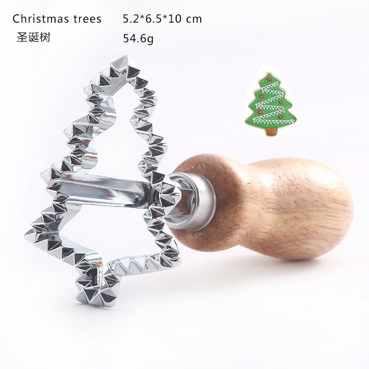 Dumpling encaje impresión aleación de zinc molde de galletas dumpling lado de la piel flor en relieve molde de galletas mango de madera rueda de cortador de pastel