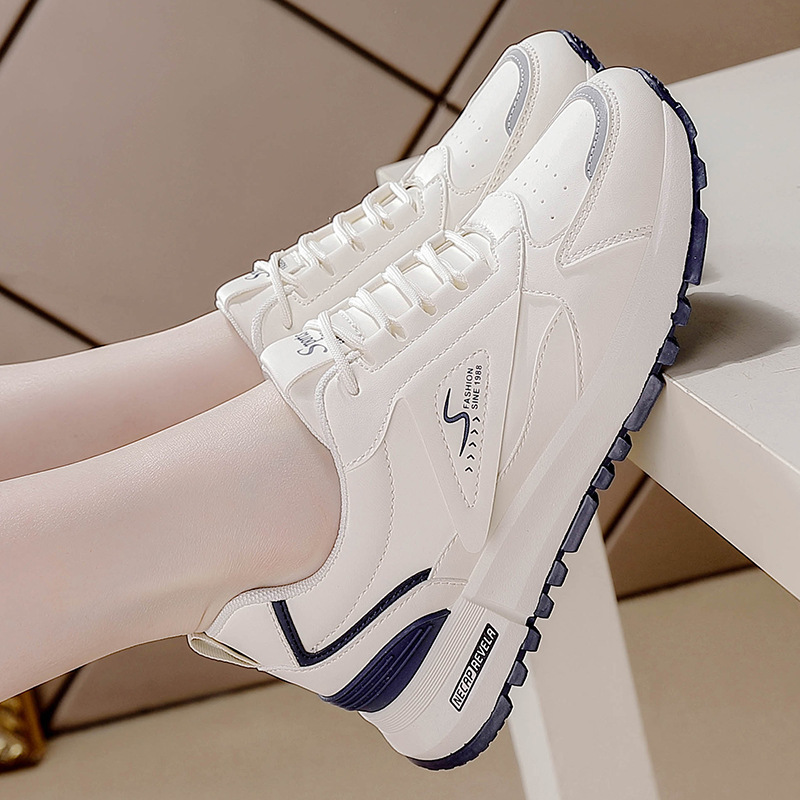 Trendy Versatile Student White Shoes Breathable Height-Increasing Non-Slip Sneakers Casual Dad Shoes Running Women Trendy Versatile Student White Shoes Breathable Height-Increasing Non-Slip Sneakers Casual Dad Shoes Running Women