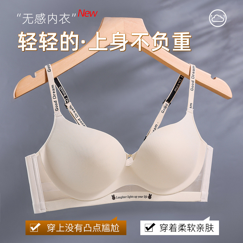 Simple and Fashionable Small Breast Push-Up Adjustable Underwear for Women, Seamless Lifting, Support and Maintenance Girl Bra
