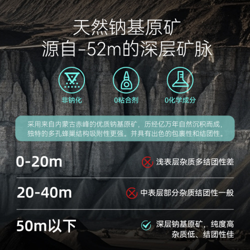 Cat litter mixed with deodorizing nano-antibacterial sodium-based mineral sand, strong clumping power, non-stick, expandable clay sand, dust-free cat litter