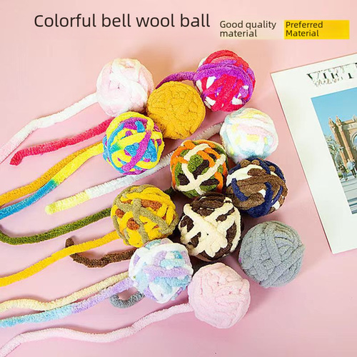 Cat wool bell ball large funny cat ball toy self-pleasure relief bell ball sound toy handmade wool ball