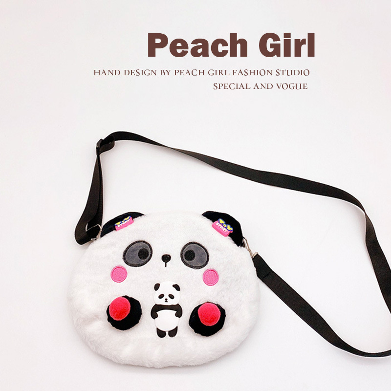 Peach Girl Shy blushing Panda Baby Fashionable Shoulder Body Bag…