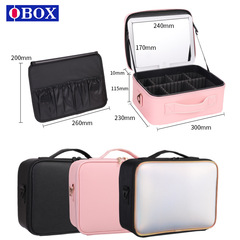 Lady Qi Hui's bag, makeup bag with light mirror, makeup box, professional makeup artist handbag, portable crossbody bag, quality luggage.