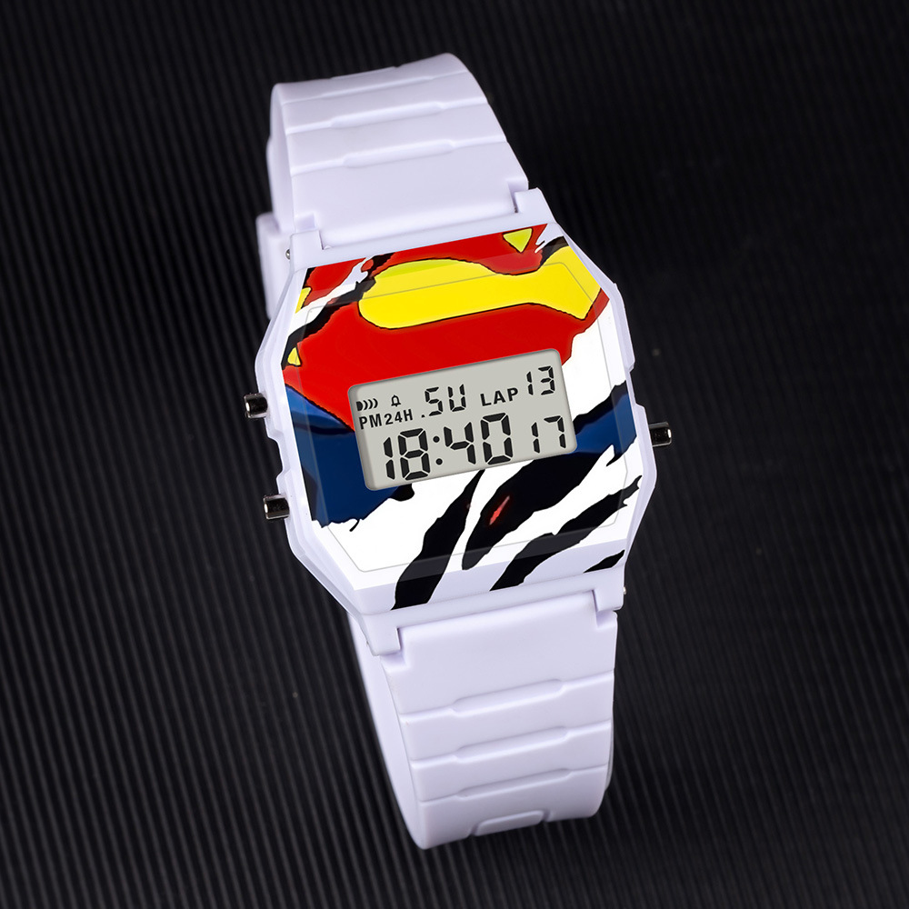 Tendencia de relojes electrónicos para hombres y mujeres relojes electrónicos de dibujos animados adolescentes estudiantes de secundaria y secundaria al por mayor relojes electrónicos de luz nocturna