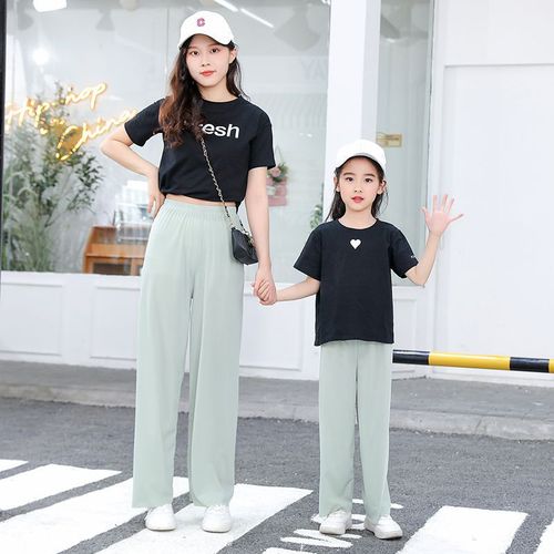 Children's Korean style shake pants children's home pants ice silk candy color thin loose stretch women's straight wide leg pants