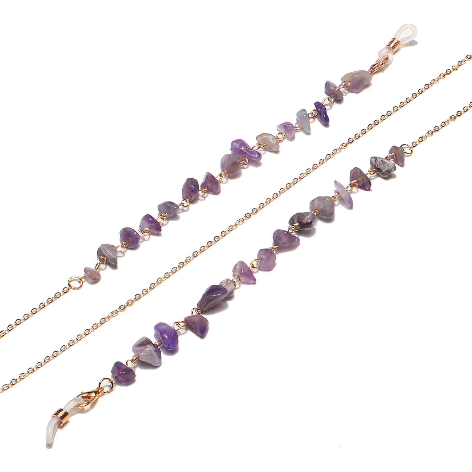 25g Weight Metal Material Gold, Silver Color Fashion Simple Stone Chain Glasses Chain 5