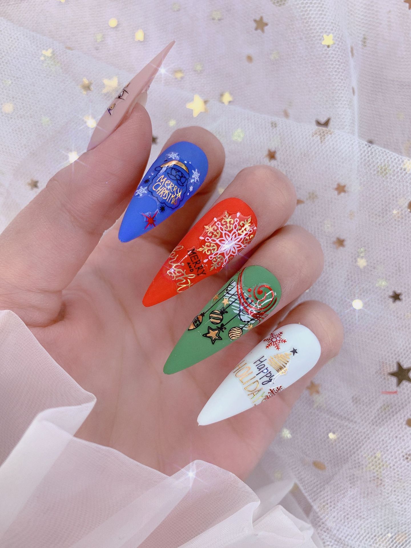 3g Weight Nail Patches Nail Supplies 1 Piece Quantity Santa Claus Pattern Simple Style Style Simple Style Santa Claus Paper Nail Patches 1 Piece 20