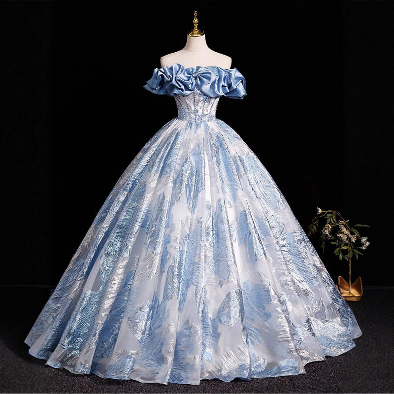 Blue 18Th Birthday Dress 2026 New Model for Art Exam, Graduation, Solo Performance, Host, Princess Dress, Evening Gown