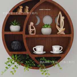 水晶木制月亮架浮动月亮架精油展示水晶展示架房间浴室客厅装饰