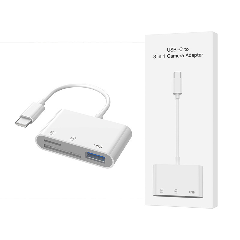 Typecスリーインワン多機能sd/tfカードリーダーuディスク携帯電話タブレットusb3.0ユニバーサルotgコンバータ|undefined