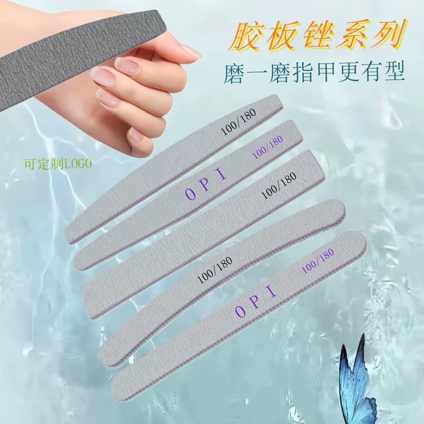 Factory Direct Supply Gray Sand Toothed Half-Moon 100/180 Nail File Double-Sided Wear-Resistant Shaping File Sanding Strip
