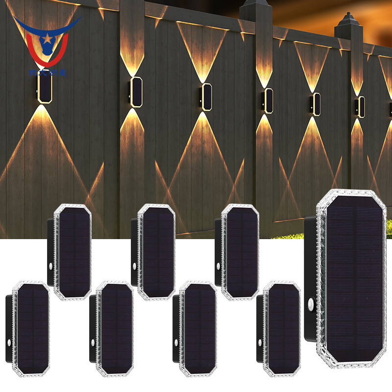 Cross-Border Solar Wall Washer Light, Outdoor Waterproof Garden Light, Garden Wall Light, Household Up-And-Down Lighting Solar Wall Light