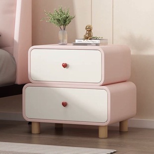 Light Luxury Solid Wood Bedside Table Modern Simple Small Narrow Edge Creative Home Bedroom Cream Style New Children