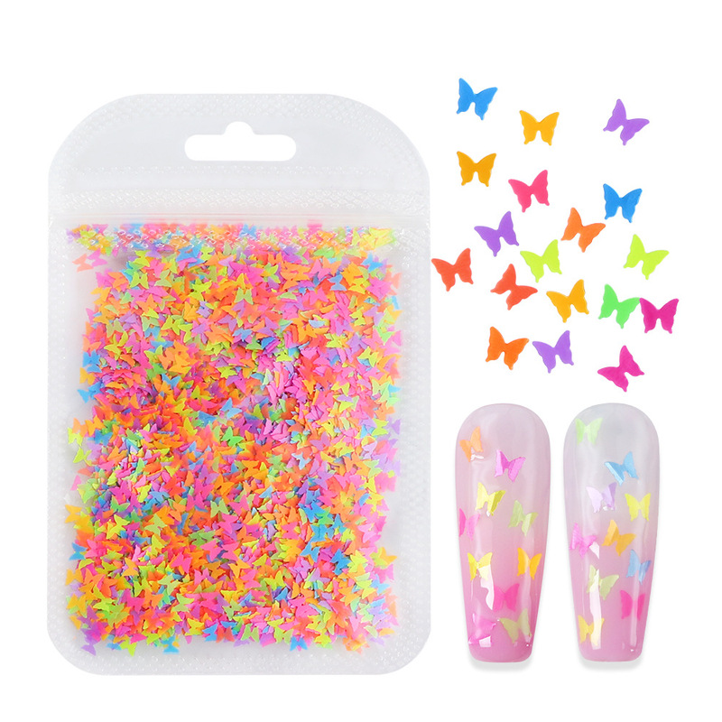 2g bag fluorescent color small butterfly sequins sequins 3mm summer ultra-thin nail art false eyelashes decorative sequins 2g bag fluorescent color small butterfly sequins sequins 3mm summer ultra-thin nail art false eyelashes decorative sequins