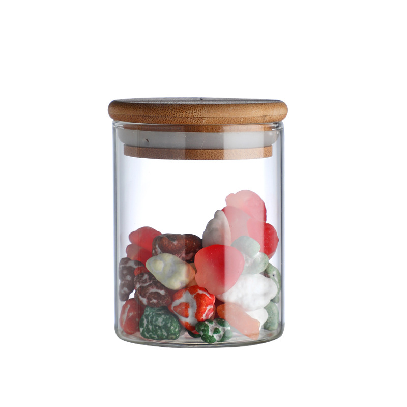 65 diámetro 10 piezas de pequeña capacidad botella de almacenamiento de vidrio de borosilicato a prueba de humedad té snack encurtidos condimento tarro de almacenamiento