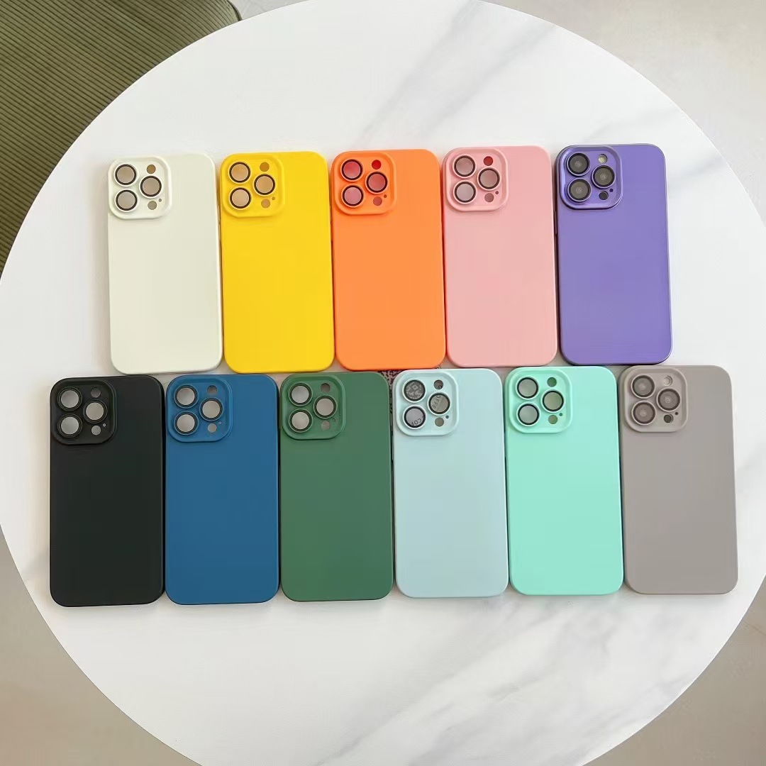 Silicona líquida de color sólido para película de lente iphone15/16ProMax 13 funda para teléfono móvil Apple 14P para hombres y mujeres 12