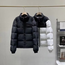 迪家联名韩版百搭设计感拼色羽绒服女秋冬新款白鸭绒宽松休闲中长