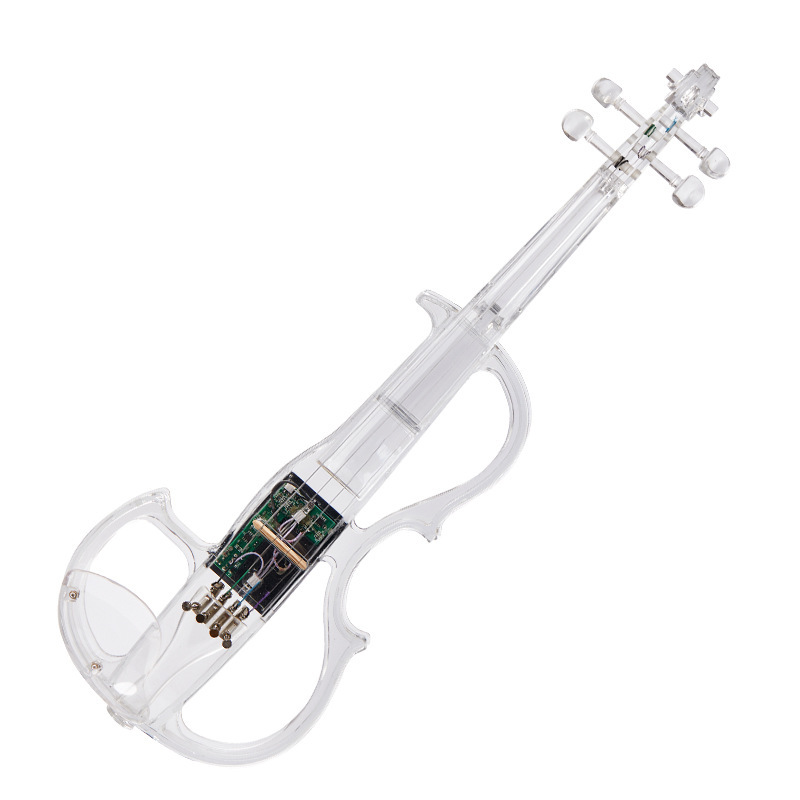 Transparent Electronic Violin 17# Crystal Violin Beginners Practice Adult Professional Stage