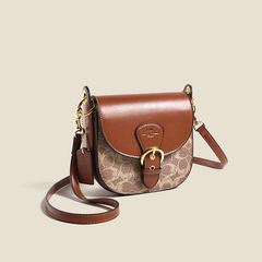 Elegant Women's Handbag 2023 New Fashion Retro Saddle Bag Versatile Shoulder and Crossbody Small Square Bag Personality Trendy