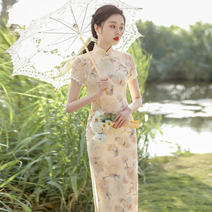 Cheongsam Chinese Dress retro cheongsam dress for women girls  young wind cheongsam of the republic of China