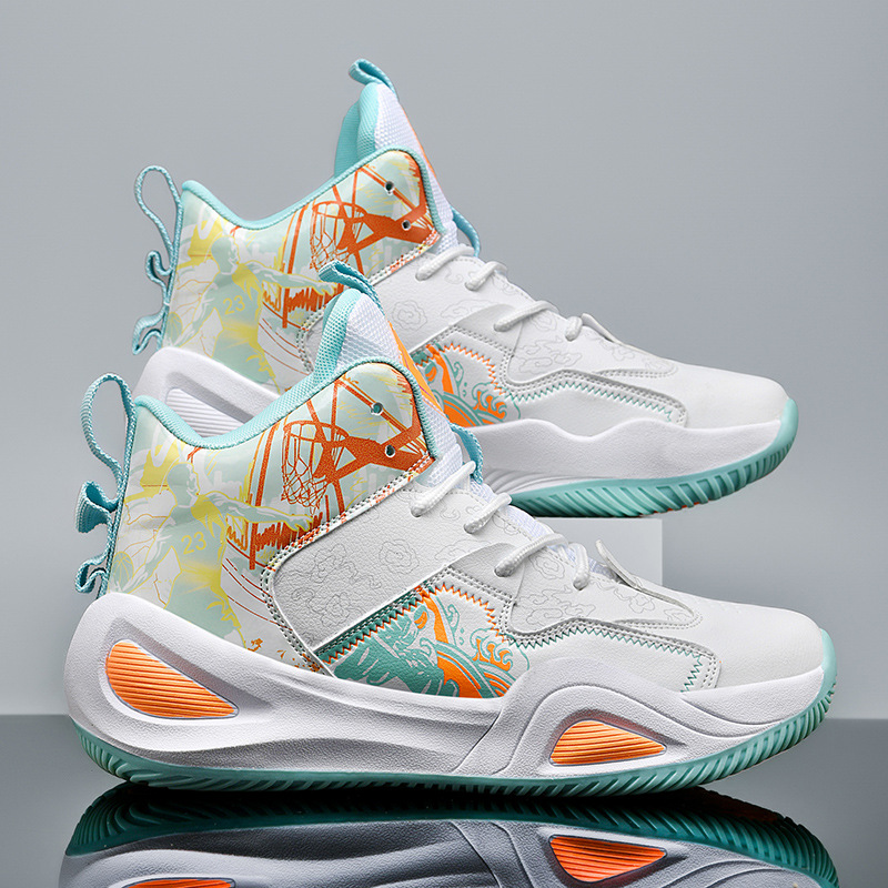 Otoño y invierno nuevo tipo de zapatos de baloncesto de pato pato de cuero hombre respirado zapatos de entrenamiento antideslizantes zapatos de entrenamiento de estudiantes zapatos de mujer