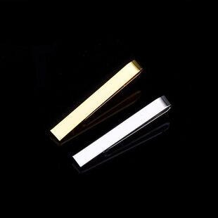 Men's Short Tie Clip Korean Style 4.3cm Casual Solid Color Business Tie Clip Gold Silver