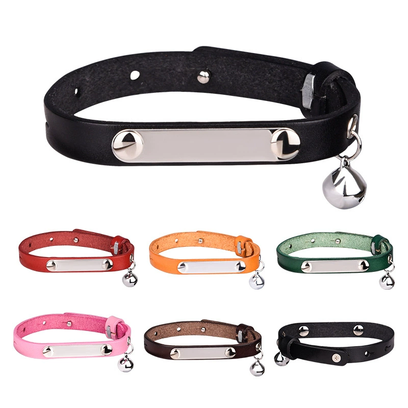 Новый верхний слой кожи ошейник для домашних животных ошейник с надписью для кошек ювелирные изделия