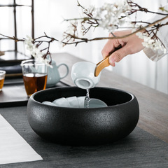 Bulk Large Home Coarse Ceramic Tea Tray Tea Bowl Water Wash Tea Cup Basin Water Bowl Jian Water Tea Ceremony Gongfu Tea Accessories