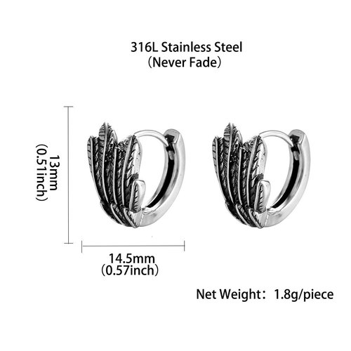 Amazon European and American cross-border new earbuckle earrings titanium steel stainless steel personalized earrings men's earrings niche high-quality