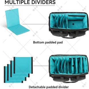 Customized Large-Capacity Dj Coil Partition Cosmetics Bag with Adjustable Shelves Portable Travel Live Broadcast Tool Cosmetics Bag