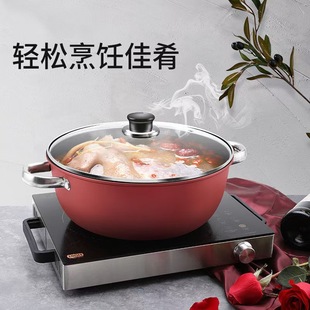 Soup Pot Non-Stick Pot Household Thickened Binaural Steamer Stew Pot Dormitory Cooking Noodles Cooking Soup Special for Gas Stove Induction Cooker