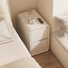 床头柜小型现代简约卧室极窄实木床边柜奶油风超窄迷你夹缝置物架
