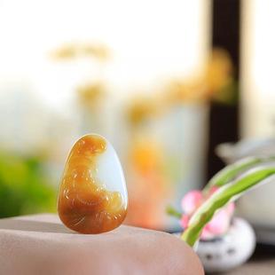 Jin Yu Tang Boutique Xinjiang Hetian Jade Sugar Suet White Jade Maitreya Laughing Buddha Pendant Structure Compact Seiko