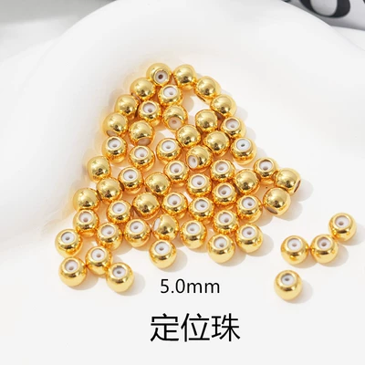 Zərgərlik ara hissələri color protection 18K real gold adjustable - 5mm-positioning-beads-a-pack-of-20