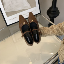 粗跟法式小香风玛丽珍单鞋女鞋子2024春秋年新款黑色晚晚船鞋