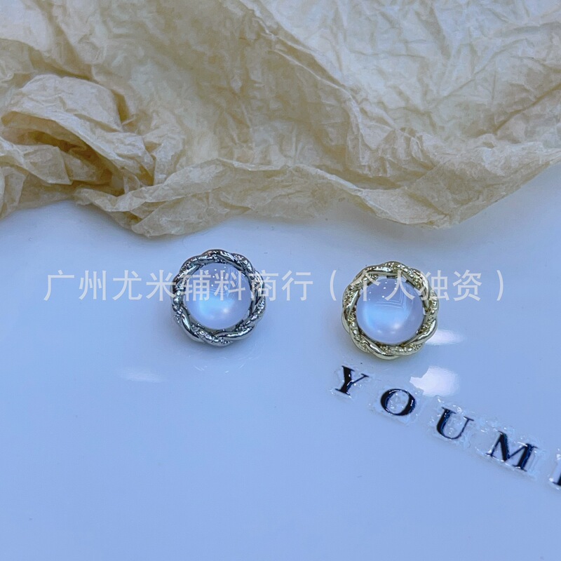 Lace Wrap Metal Shirt Button Round Chanel Imitation Pearl Fashion Suit Cuff Decorative Hand Sewn Button