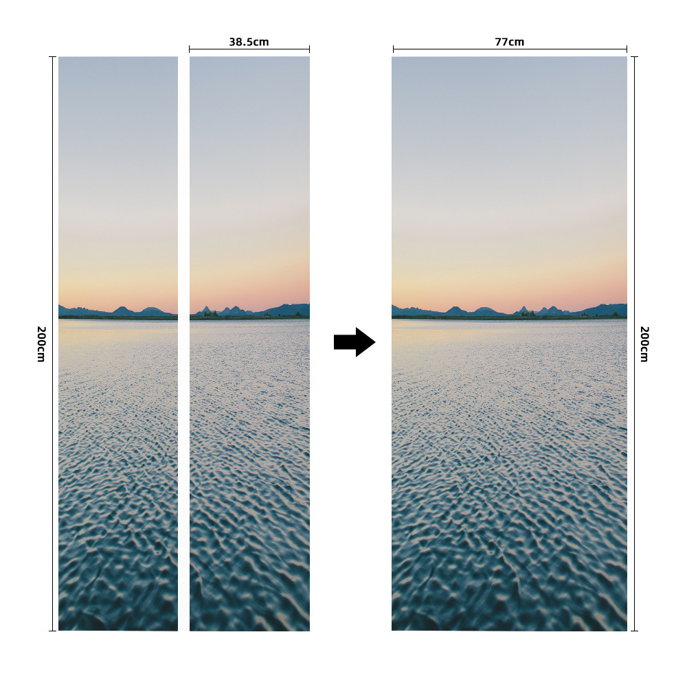 Pegatinas para puertas 3D respetuosas con el medio ambiente, autoadhesivos, fabricantes de origen al por mayor, patrones populares transfronterizos de alta definición, adhesivos para puertas impermeables, a prueba de aceite y antiincrustantes
