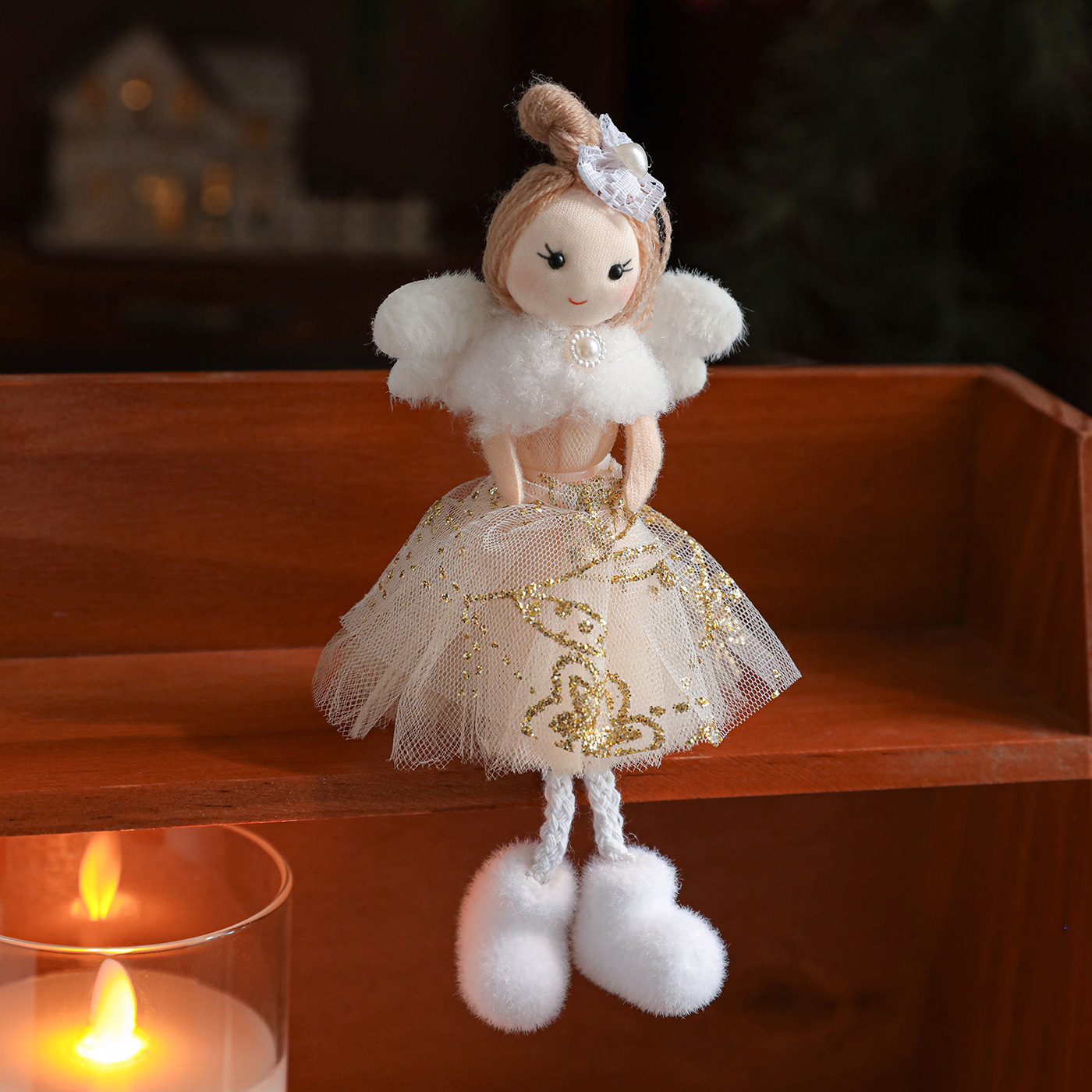 Nueva Navidad de peluche Angel Girl Colgante árbol de Navidad Colgante muñeca creativa Decoración muñeca Colgante