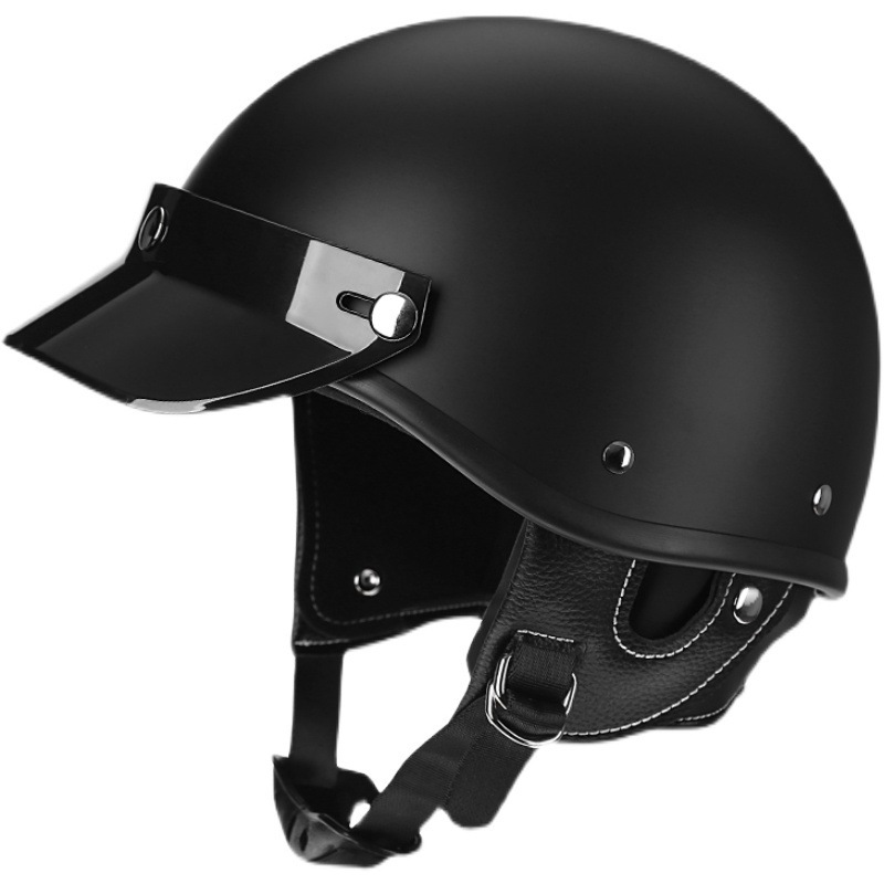 Casco para bicicleta eléctrica, medio casco de estilo japonés retro, casco moderno para hombres y mujeres, casco pequeño, casco integral, casco grande para motocicleta